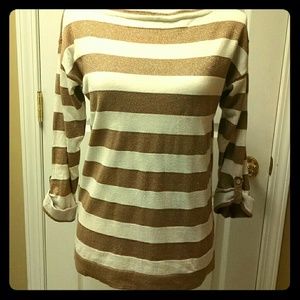 J. Crew Women's size Small gold striped top